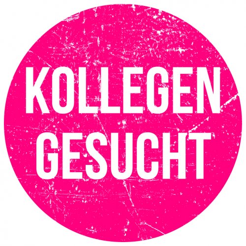 Aufkleber Hinweis „KOLLEGEN GESUCHT“ Bewerbung Etikett, magenta | Größe wählbar