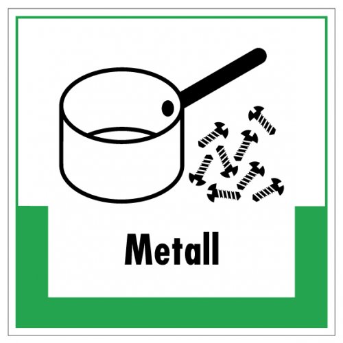 Aufkleber Abfallkennzeichnung "Metall" Recycling Schild Folie grün | 5-40cm