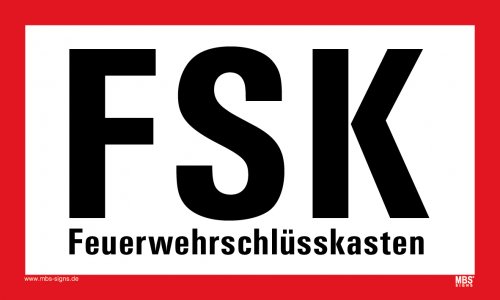 PP-Platte Feuerwehr Schlüssel "FSK / FSD" Hinweis Schild | Variante wählbar