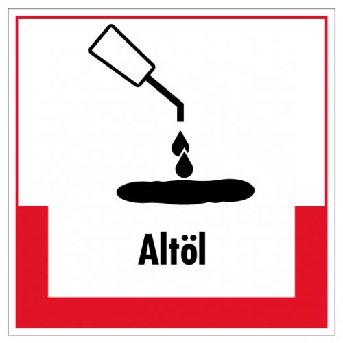 Aufkleber Abfallkennzeichnung "Altöl" Recyling Schild Folie, rot | 5-40cm