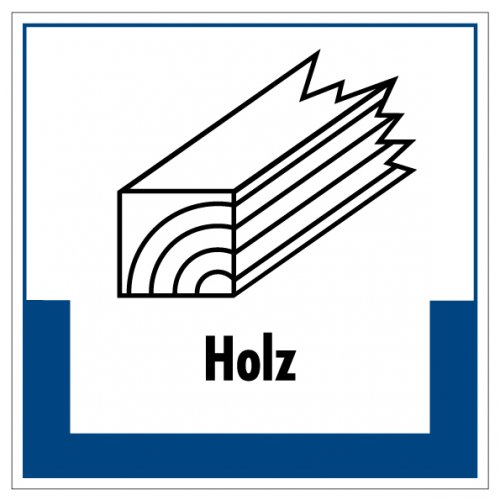 Aufkleber Abfallkennzeichnung "Holz" Recycling Schild Folie, blau | 5-40cm