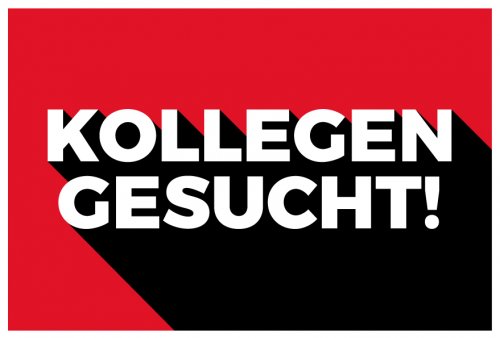 Aufkleber Hinweis „Kollegen gesucht!“ Job Etikett | Variante wählbar