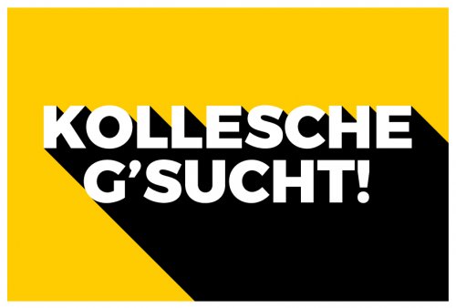 Aufkleber Hinweis „KOLLESCHE G´SUCHT!“ Job Etikett | Variante wählbar