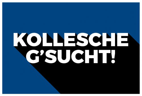Aufkleber Hinweis „KOLLESCHE G´SUCHT!“ Job Etikett | Variante wählbar