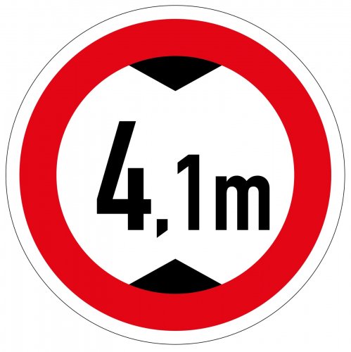 Aufkleber Verkehrszeichen „Durchfahrtshöhe 4,1m“ StVO Etikett | Größe wählbar