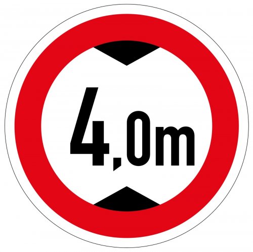 Aufkleber Verkehrszeichen "Durchfahrtshöhe 4m" StVO Schild Folie | Ø5-30cm