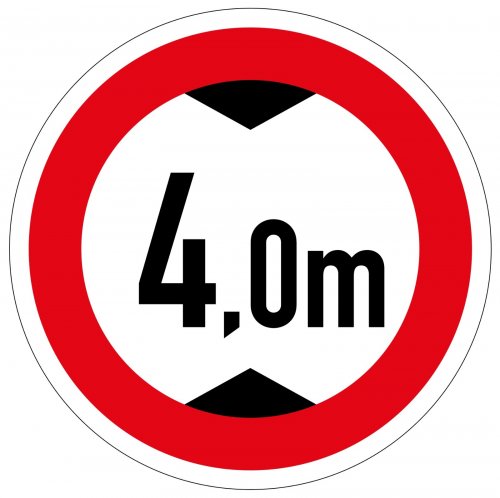 Aufkleber Verkehrszeichen „Durchfahrtshöhe 4m“ StVO Etikett | Größe wählbar