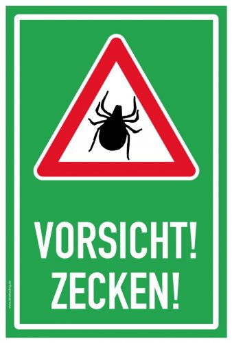 Aufkleber Warnung Hinweis „Vorsicht Zecken!“ Etikett | Variante wählbar
