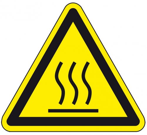 Warnschilder, Warnung vor heißer Oberfläche