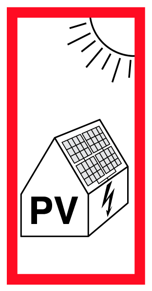 MBS TRADING OHG ➤ - Aufkleber Hinweis PV-Anlage  Schild Folie