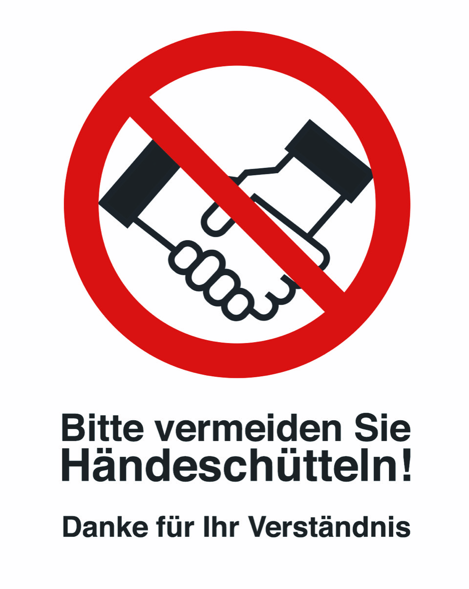 Warnaufkleber "Bitte vermeiden Sie Händeschütteln" Hinweisschild Hinweis 12x9cm 