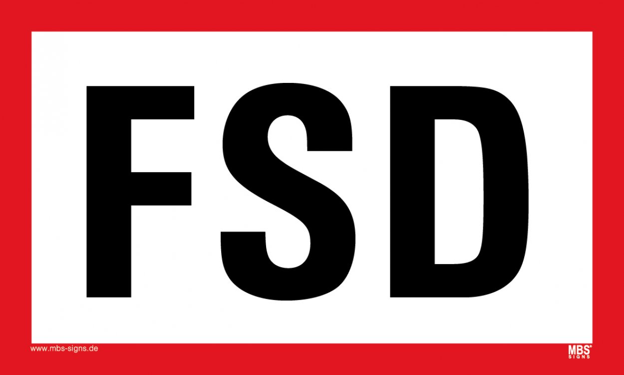 Aufkleber Hinweis Feuerwehr "FSD" Schild Folie ähnl. DIN 4066 | 6x10cm
