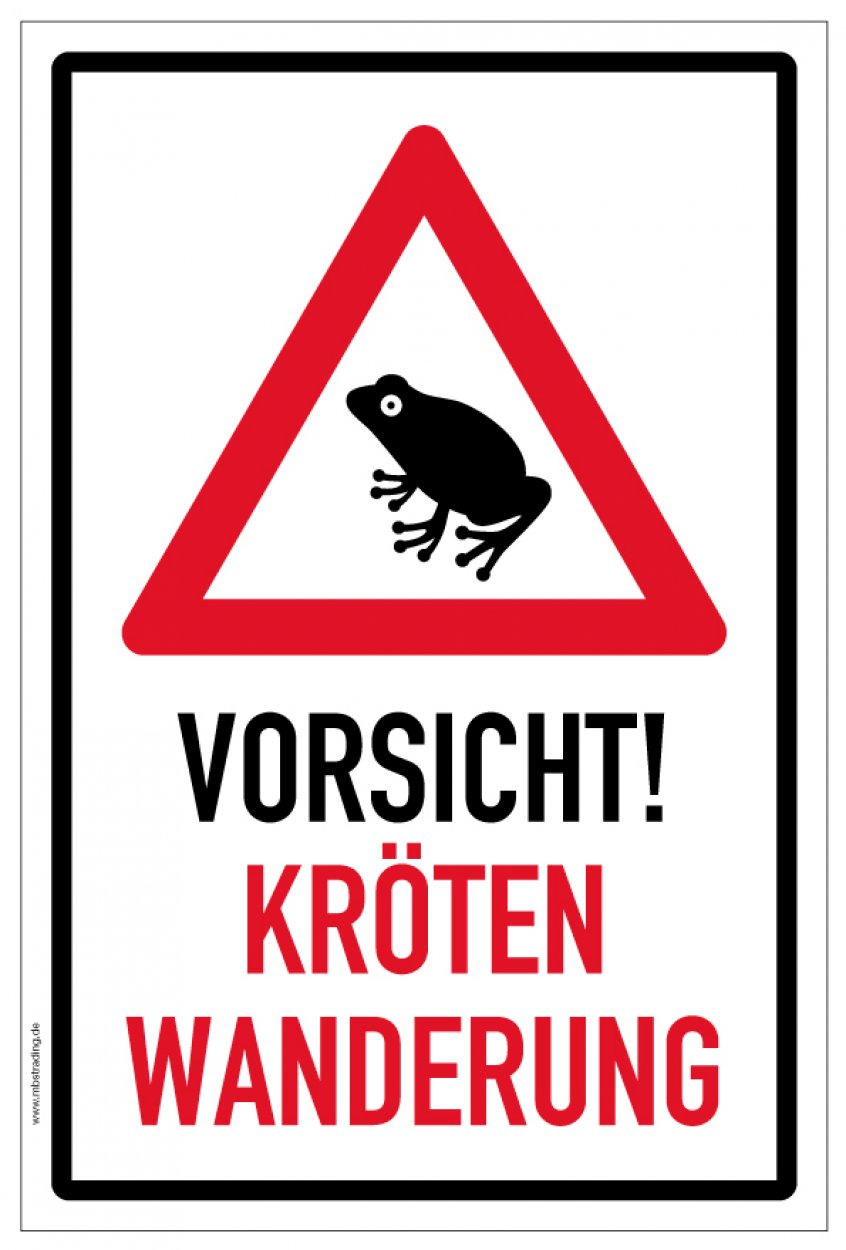 Aufkleber WarnHinweis "Vorsicht Kröten!" Verkehr Schild Folie | Variante wählbar