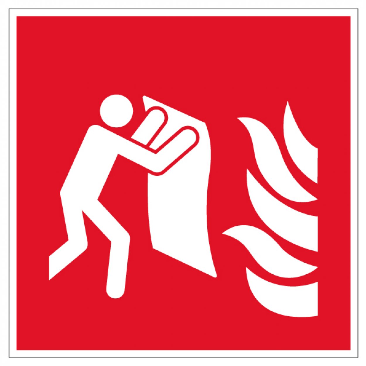 Aufkleber Brandschutzzeichen "Feuerlöschdecke" Schild ähnl. ISO 7010 | 5-30cm