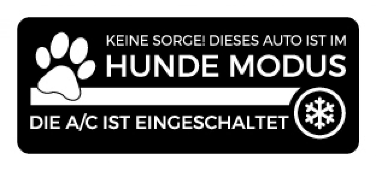 Auto Aufkleber „klimatisiert A/C Hundemodus aktiv“ Kfz Hinweis Etikett | 15x5 cm Auto Aufkleber „klimatisiert A/C Hundemodus aktiv“ Kfz Hinweis Etikett | 15x5 cm