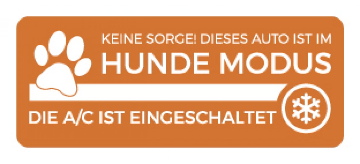 Auto Aufkleber klimatisiert A/C "Hundemodus aktiv" Kfz Hinweis Folie | 15x5cm