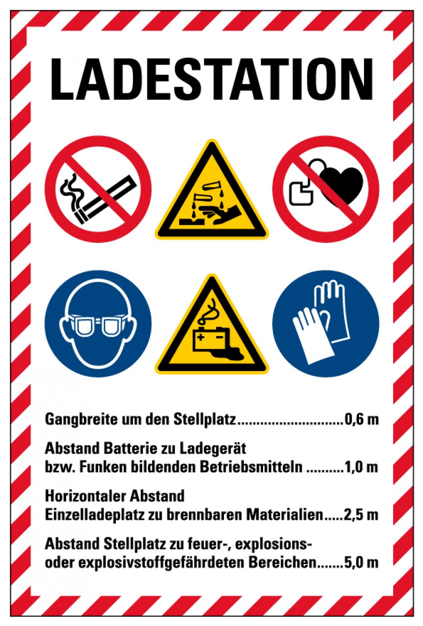Aufkleber Hinweis „Sicherheitsaushang Ladestation“ Etikett | 20x30 cm