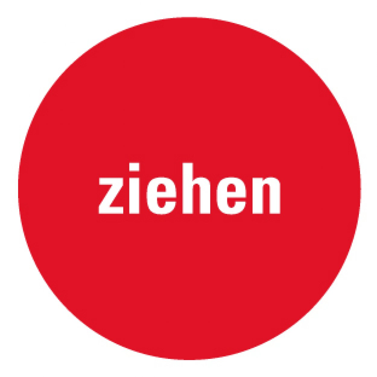 Tür-Aufkleber „Ziehen Text“ Symbol Etikett, rot | Größe wählbar