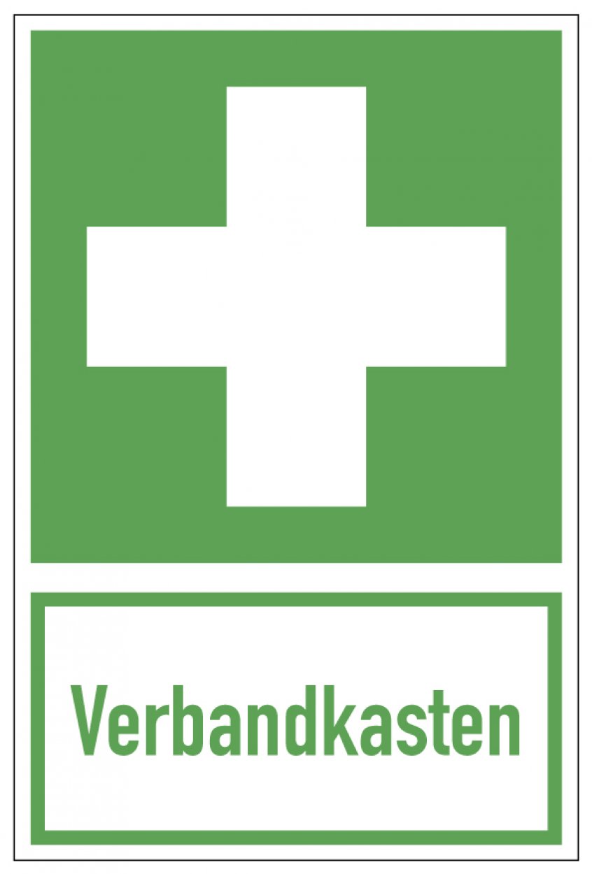 Aufkleber Rettungszeichen „Verbandskasten“ Etikett ähnl. ISO 7010 | Variante wählbar