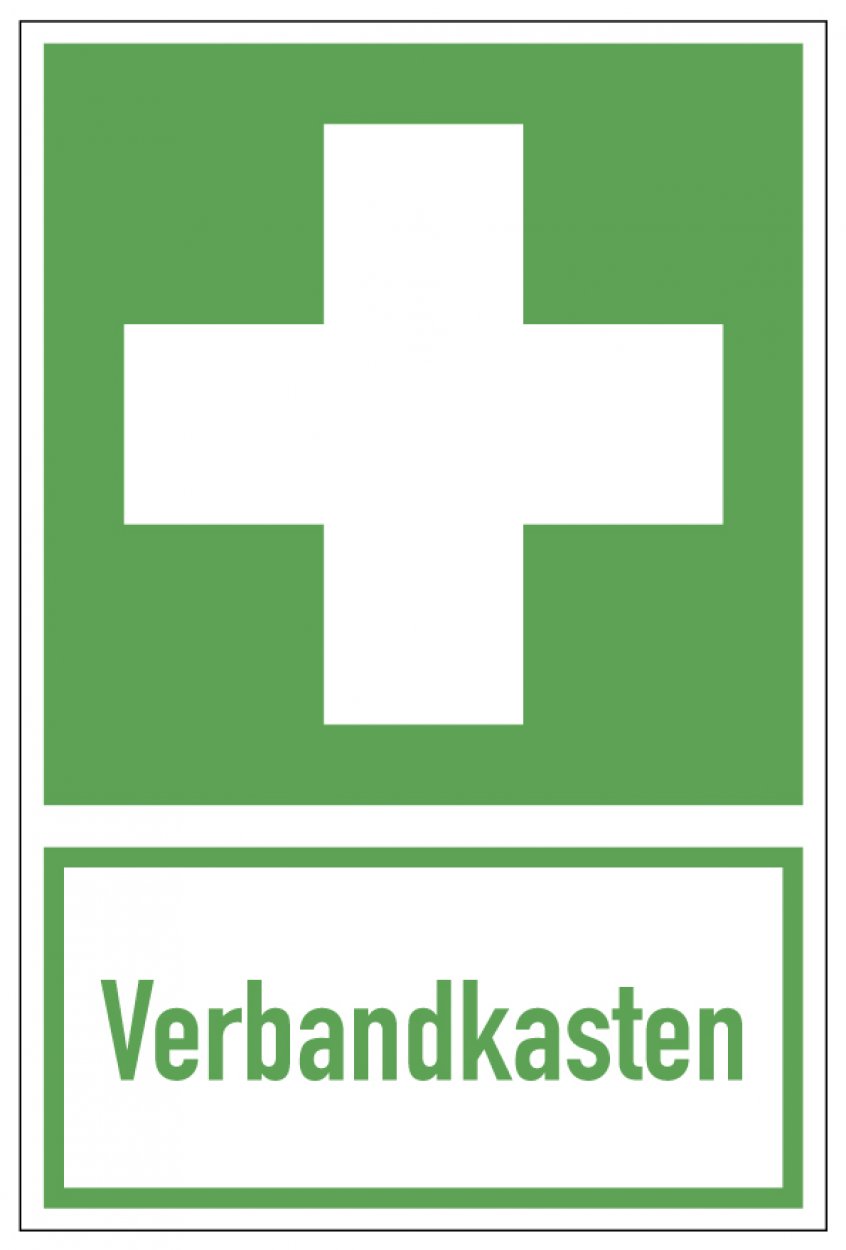 Aufkleber Rettungszeichen "Verbandskasten" Schild Folie selbstklebend ähnl. ISO 7010