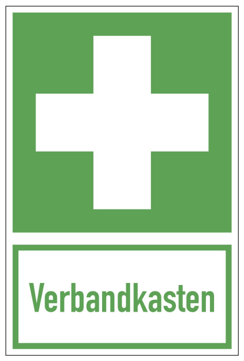 Aufkleber Rettungszeichen „Verbandskasten“ Etikett ähnl. ISO 7010 | Variante wählbar