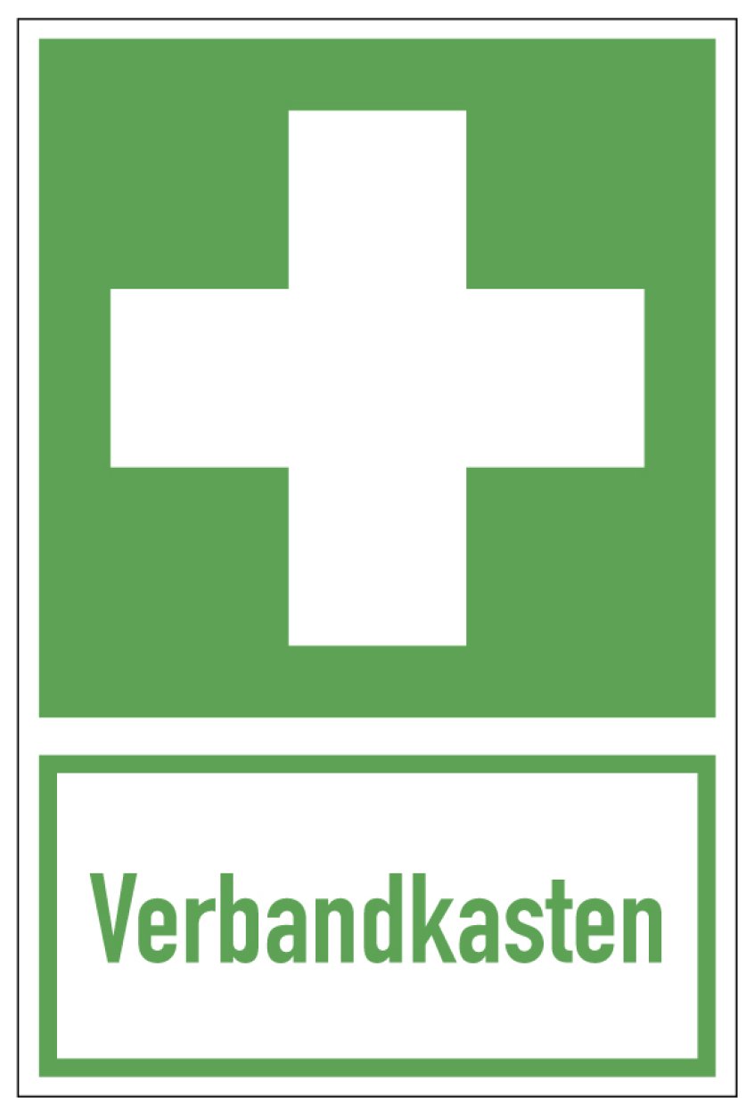 Aufkleber Rettungszeichen "Verbandskasten" Schild Folie selbstklebend ähnl. ISO 7010