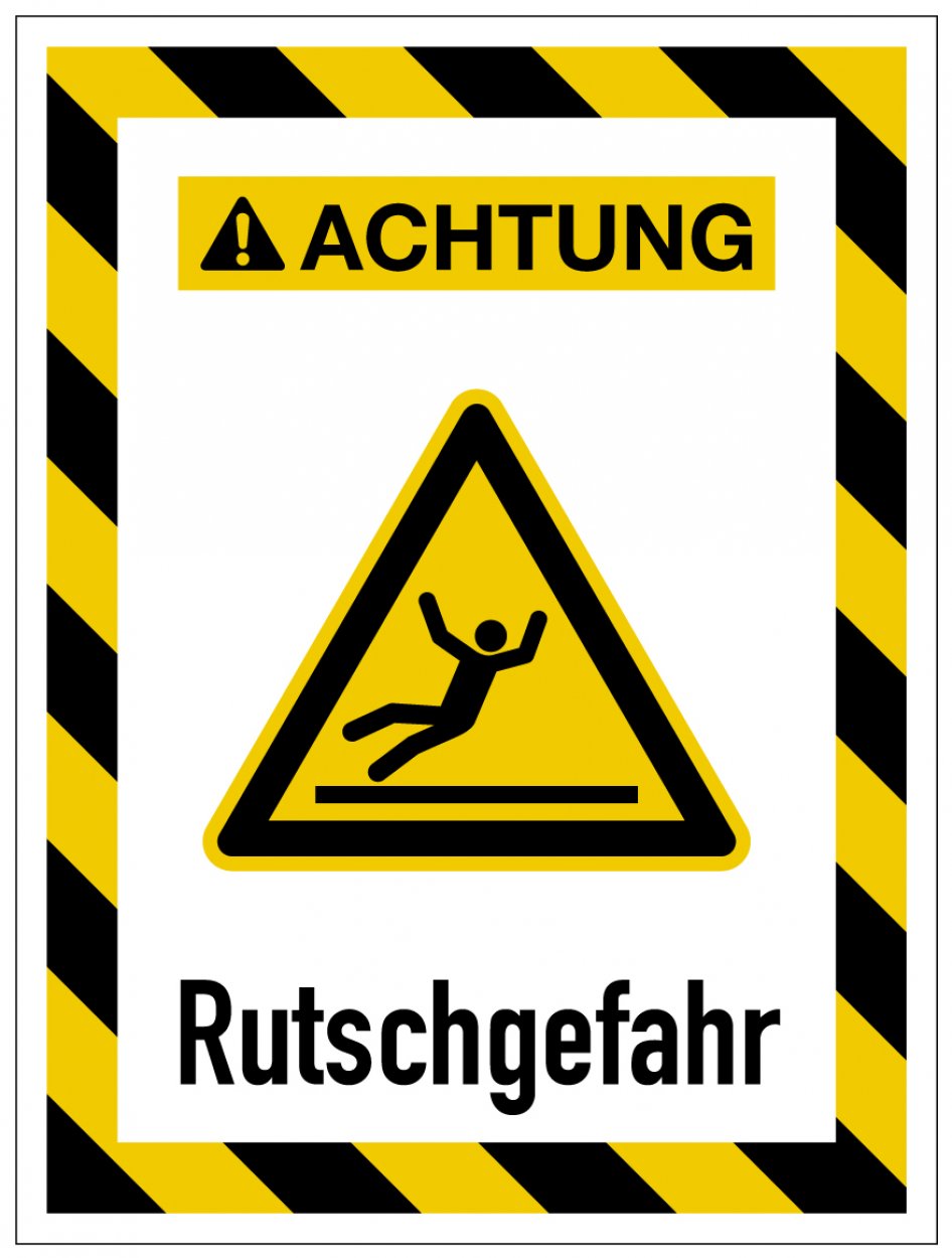 Aufkleber Hinweis "Rutschgefahr" Warn Schild Folie  |