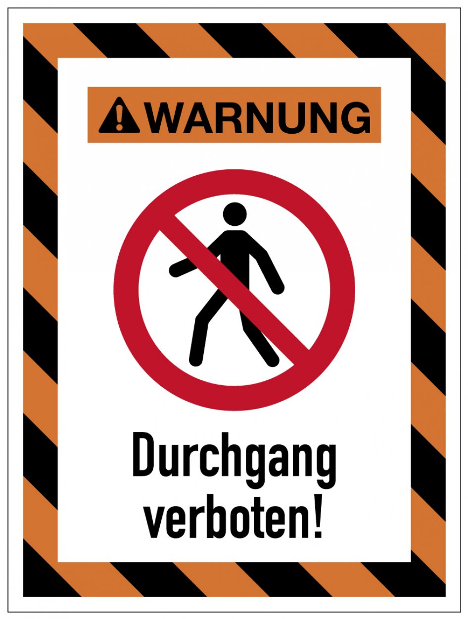 Aufkleber Hinweis „Durchgang verboten“ Etikett | Größe wählbar Aufkleber Hinweis „Durchgang verboten“ Etikett | Größe wählbar