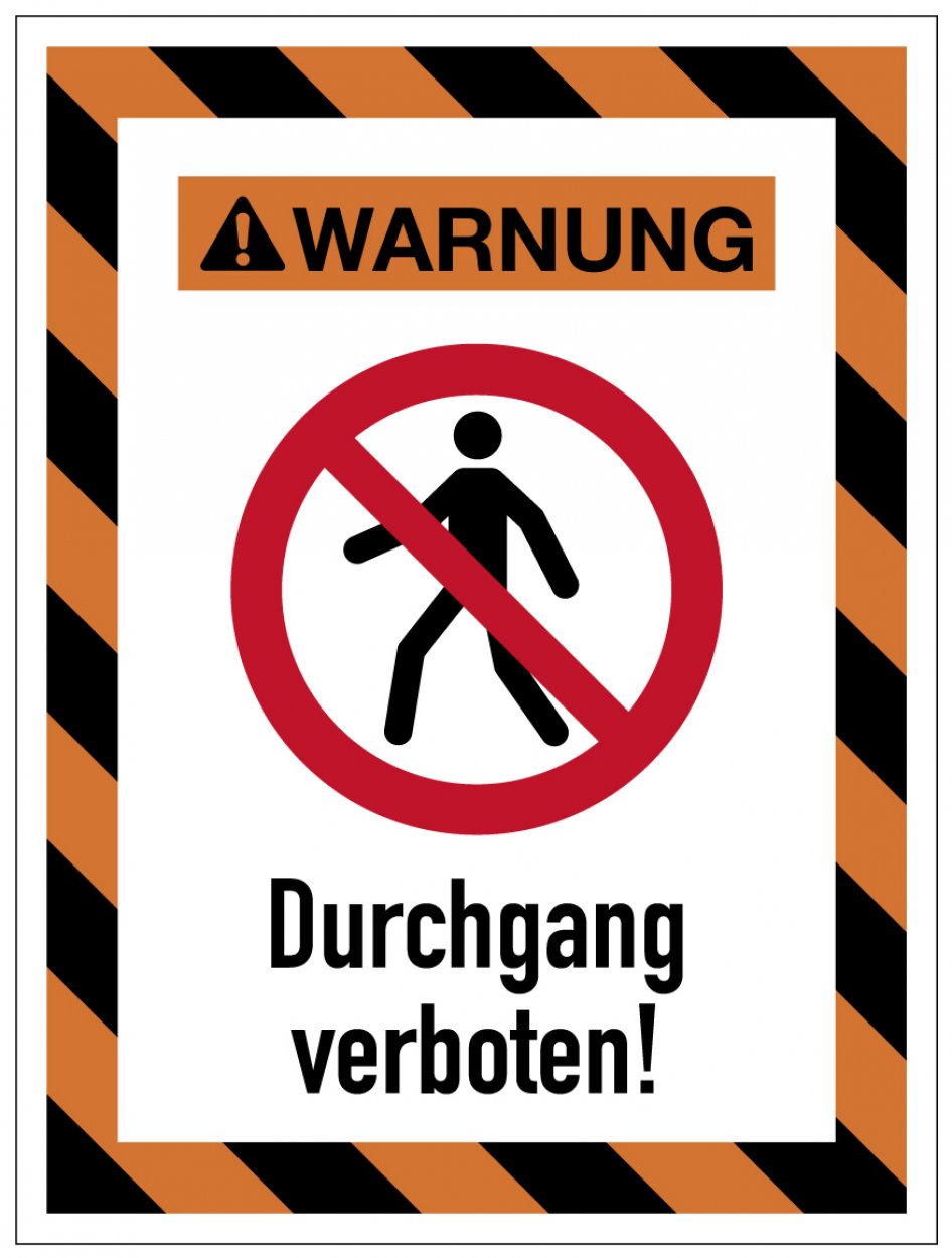 Aufkleber Hinweis "Durchgang verboten" Schild Folie  |