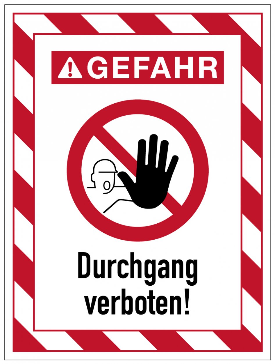 Aufkleber Hinweis "Durchgang verboten" Schild Folie  |