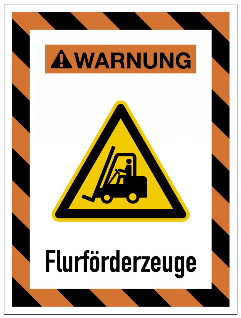 Aufkleber Hinweis „Flurförderfahrzeuge“ Warnetikett | Größe wählbar Aufkleber Hinweis „Flurförderfahrzeuge“ Warnetikett | Größe wählbar