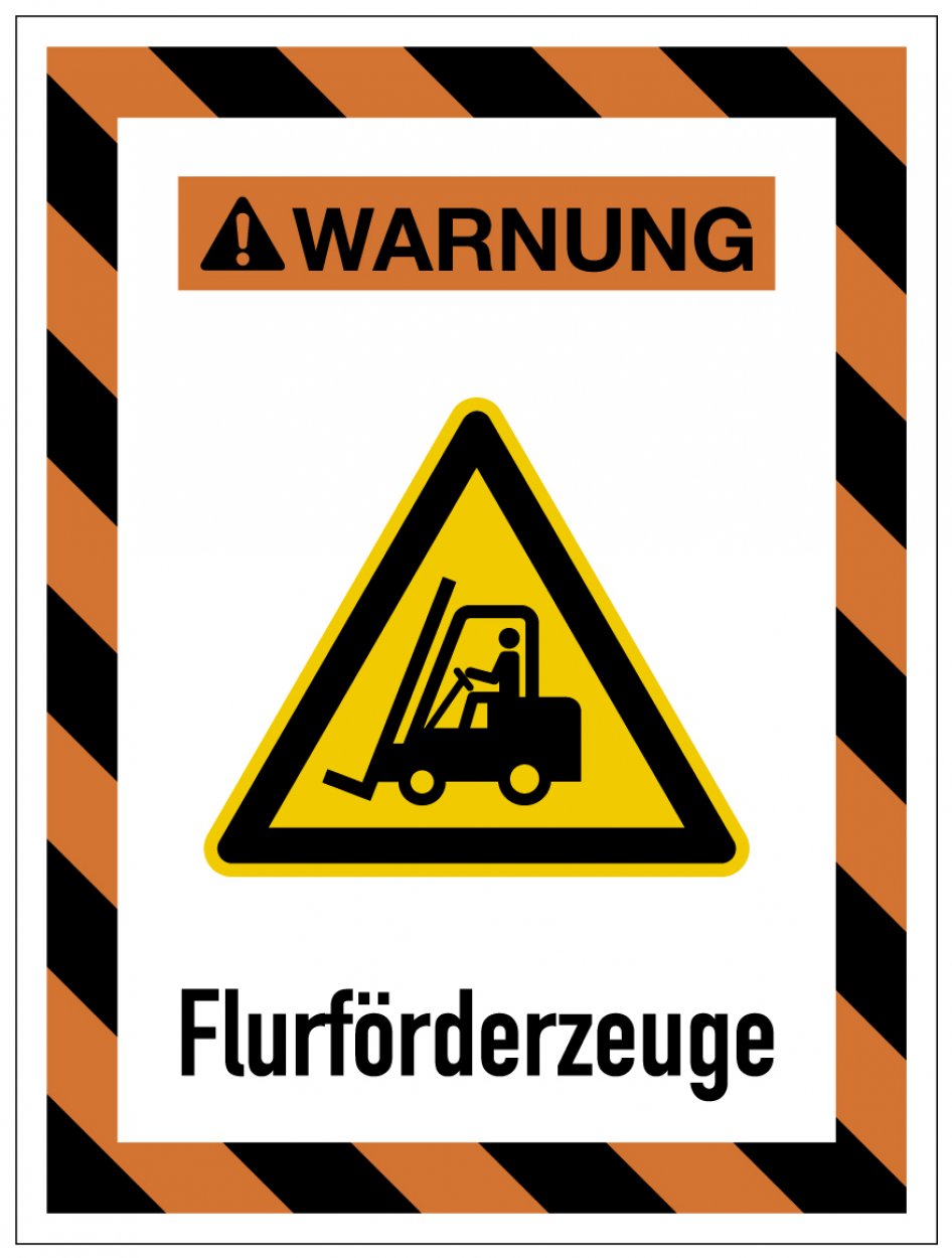 Aufkleber Hinweis "Flurförderfahrzeuge" Warn Schild Folie  |