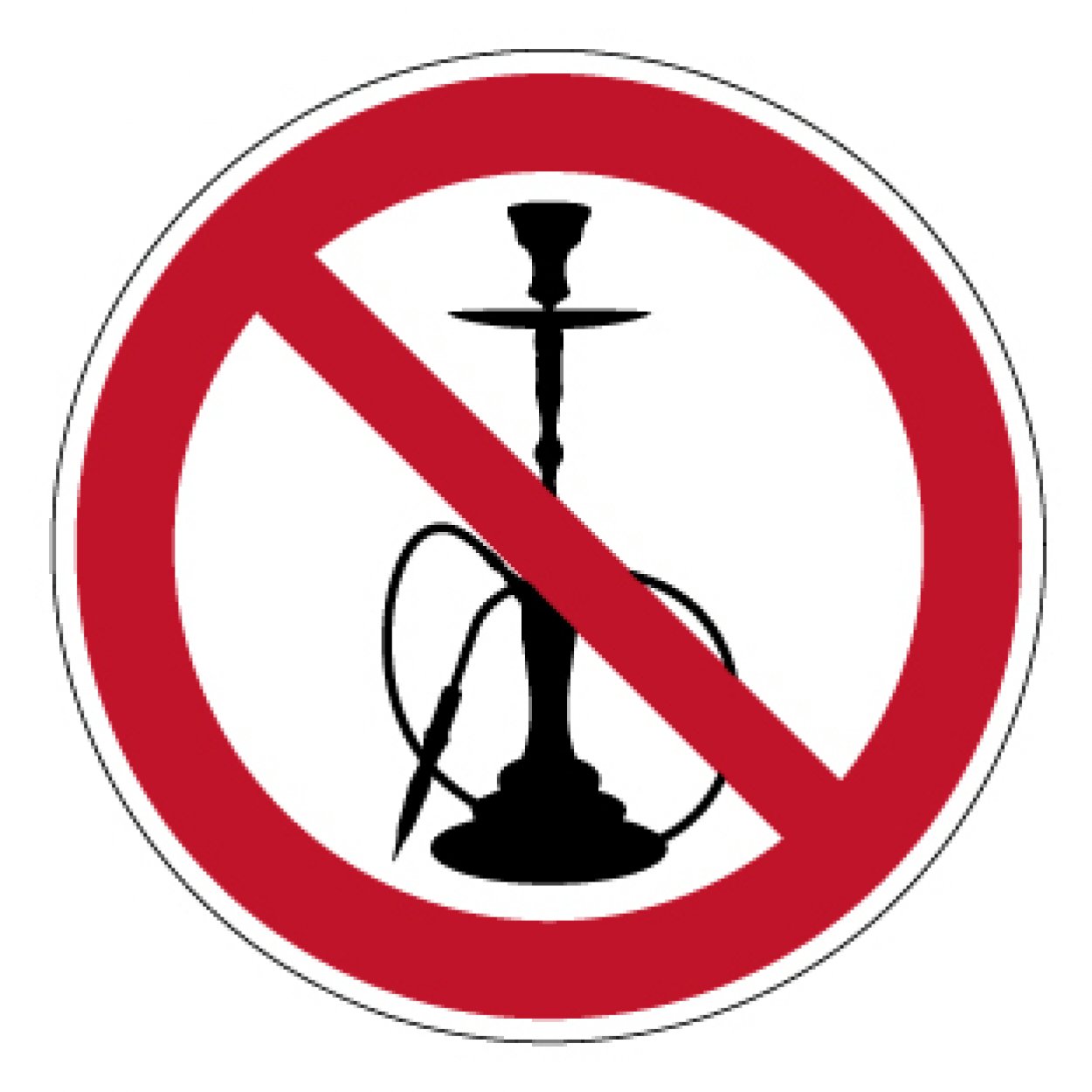 Aufkleber Verbotszeichen "Shisha / Wasserpfeife verboten" Schild Folie | Ø5-30cm