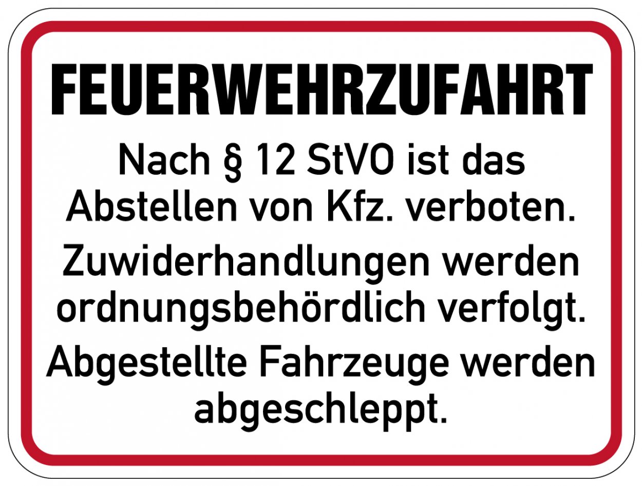 Aufkleber Hinweis „Feuerwehrzufahrt“ Etikett | Größe wählbar