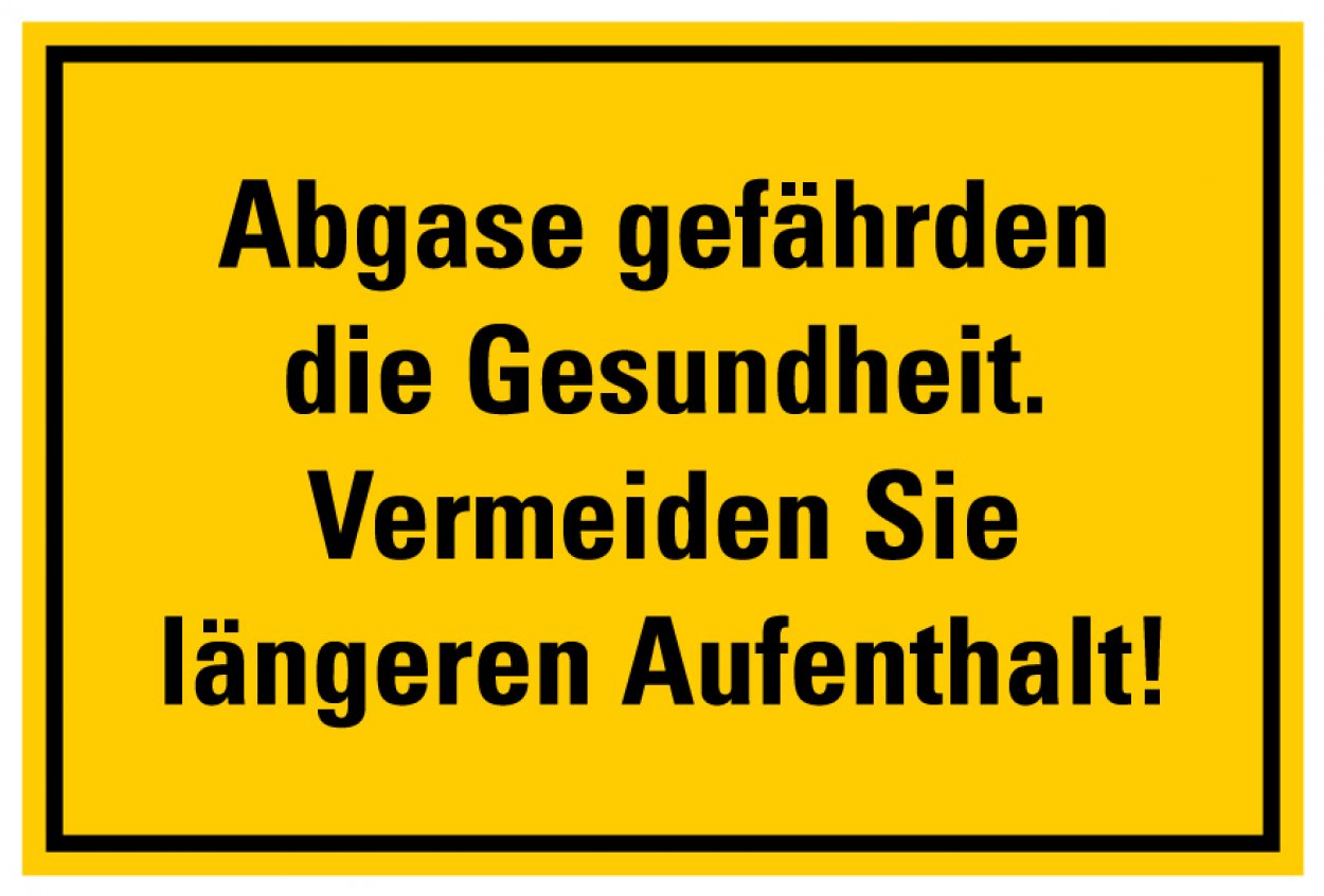 Aufkleber Warnung „Abgase gefährden die Gesundheit..“ Hinweis Etikett | Größe wählbar Aufkleber Warnung „Abgase gefährden die Gesundheit..“ Hinweis Etikett | Größe wählbar