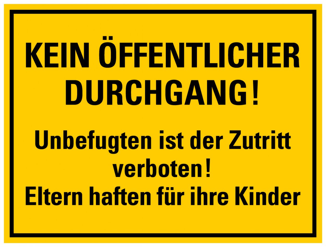 Aufkleber Verbot Warnung „Kein öffentlicher Durchgang!“ Etikett | Größe wählbar Aufkleber Verbot Warnung „Kein öffentlicher Durchgang!“ Etikett | Größe wählbar