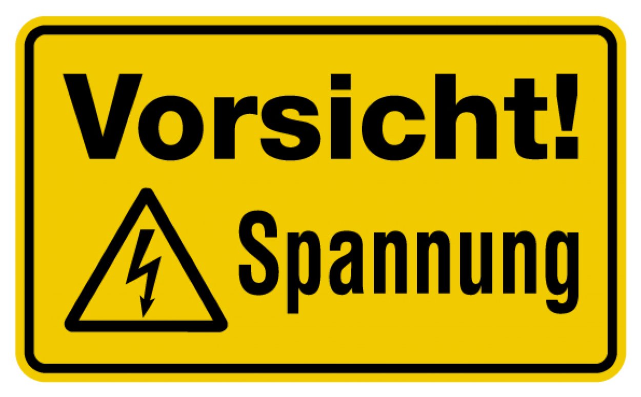 Aufkleber Sticker Warnung „Vorsicht! Spannung“ Hinweis Schild Folie