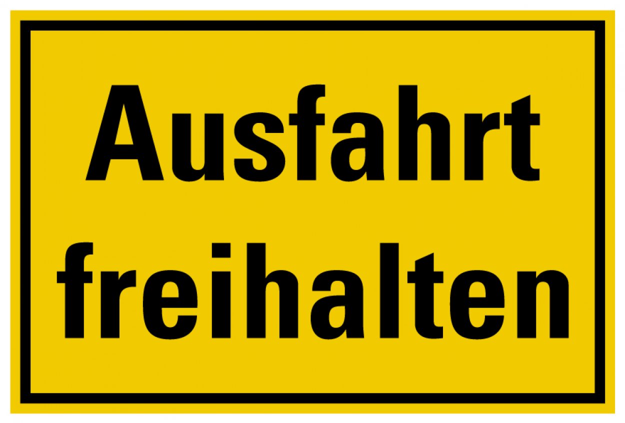 Aufkleber Sticker Warnung „Ausfahrt freihalten“ Hinweis Schild Folie signalgelb