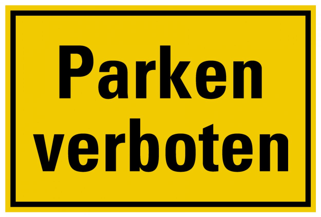 Aufkleber Verbot Warnung „Parken verboten“ Hinweis Etikett, signalgelb | Größe wählbar Aufkleber Verbot Warnung „Parken verboten“ Hinweis Etikett, signalgelb | Größe wählbar