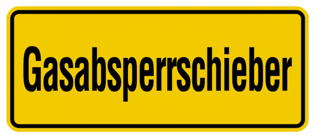 Aufkleber Warnung „Gasabsperrschieber“ Hinweis Etikett | Größe wählbar Aufkleber Warnung „Gasabsperrschieber“ Hinweis Etikett | Größe wählbar