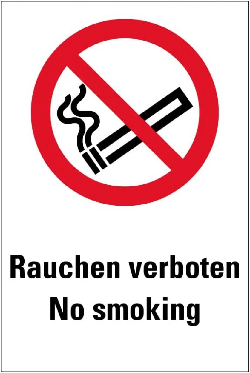 Aufkleber "Rauchen Verboten No Smoking" Verbot Schild Folie selbstklebend | 20x30cm