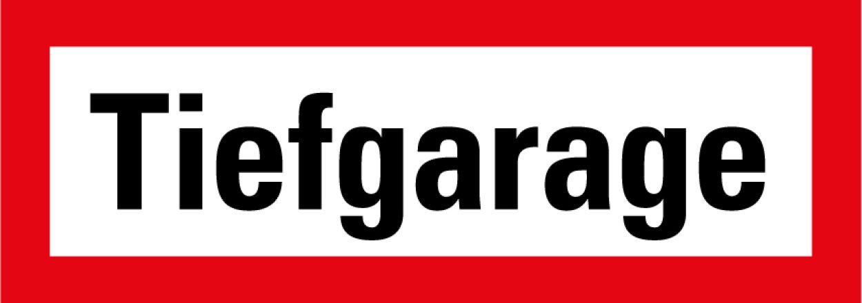 Aufkleber „Tiefgarage“ Hinweisetikett | 21x7,4 cm Aufkleber „Tiefgarage“ Hinweisetikett | 21x7,4 cm