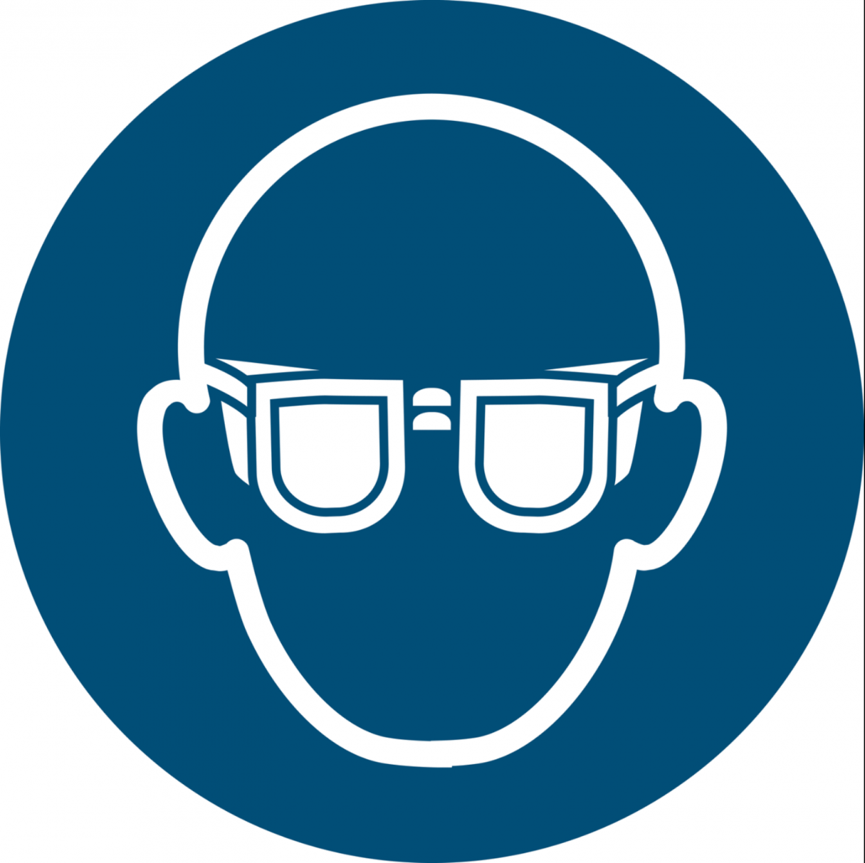 Aufkleber Gebotszeichen Augenschutz Sicherheitsschild ISO 7010 ASR blau Ø200mm