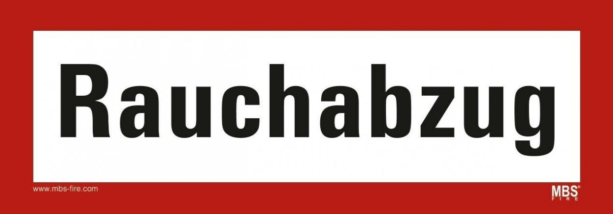 Aufkleber "Rauchabzug" Schild Folie Brandschutzzeichen DIN 14406 | 210x74mm
