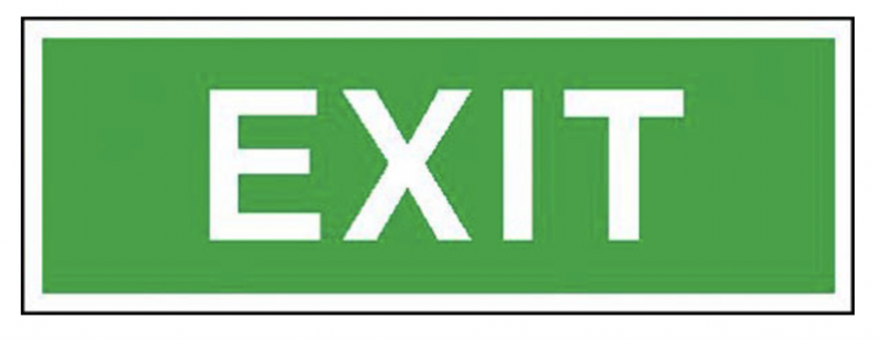 Fluchtweg Notausgang Text "EXIT" Schild Aufkleber Folie selbstklebend 300x105mm