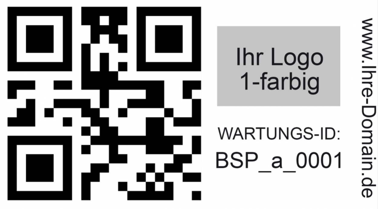 QR-Code Etiketten fortlaufende Nummer Barcode Wartungsaufkleber inkl. Ihrem Logo