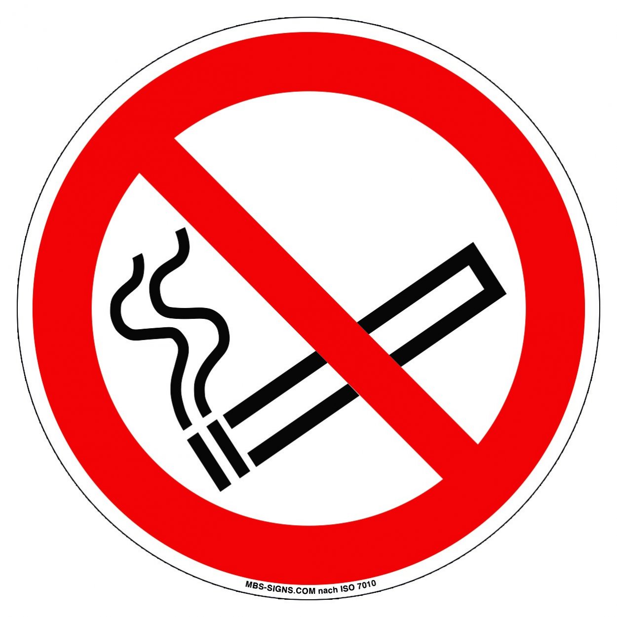 Schild Aufkleber "Rauchen Verboten" Folie selbstklebend Ø 10cm nach ISO 7010 Mengenstaffelung