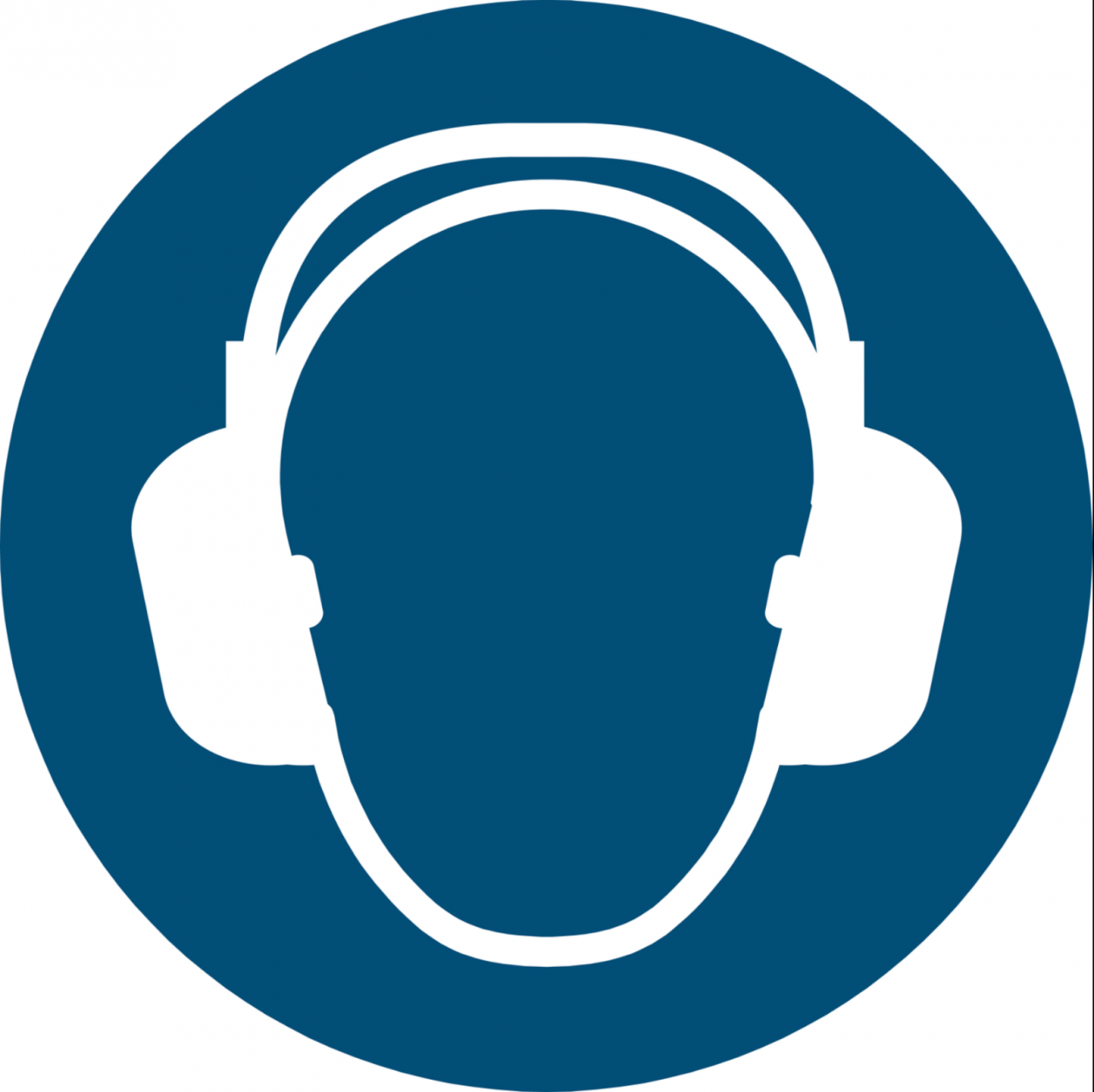 Aufkleber Gebotszeichen Gehörschutz benutzen ISO 7010 ASR blau 200x200mm
