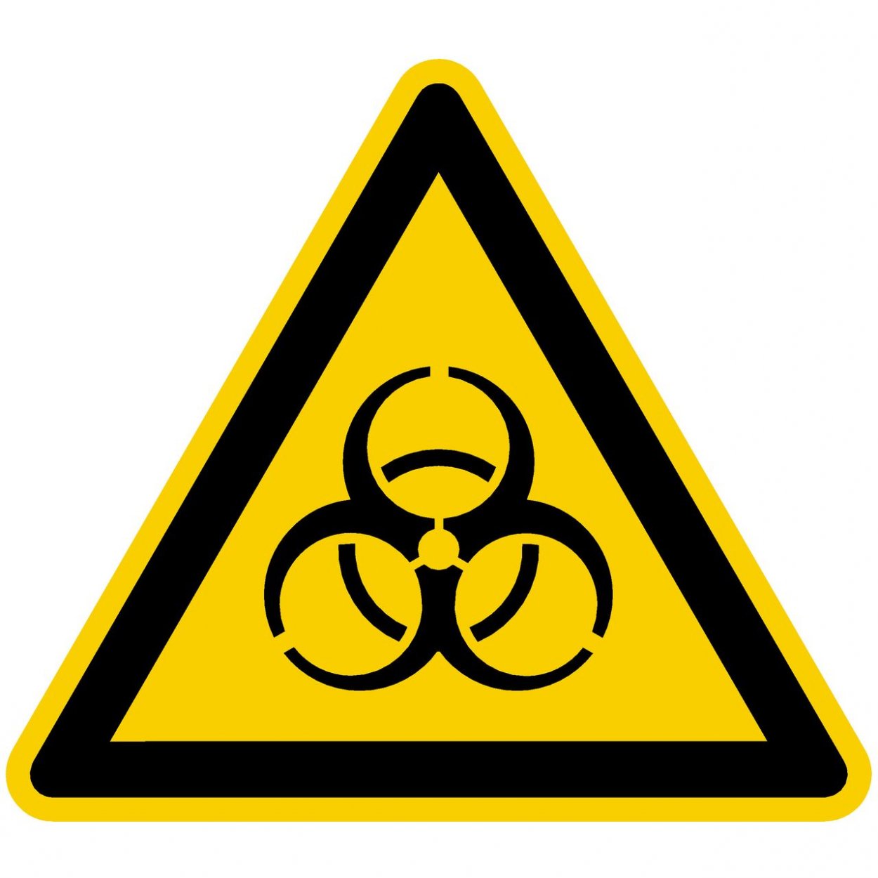 Schild Warnzeichen"Warnung vor Biogefährdung"Kunststoffplatte nach ISO 7010 10cm