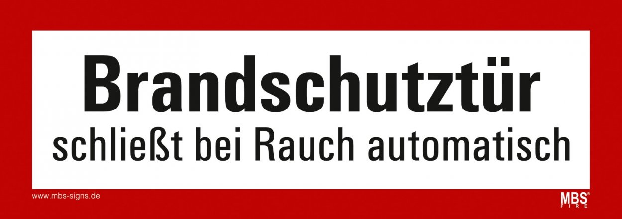 Aufkleber "Brandschutztür schließt bei Rauch automatisch" Warnschild 21x7,4cm